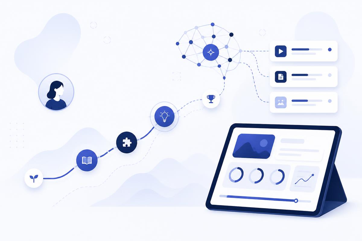 Illustration of a community sports platform: player matching, game discovery and a personalised recommendation graph